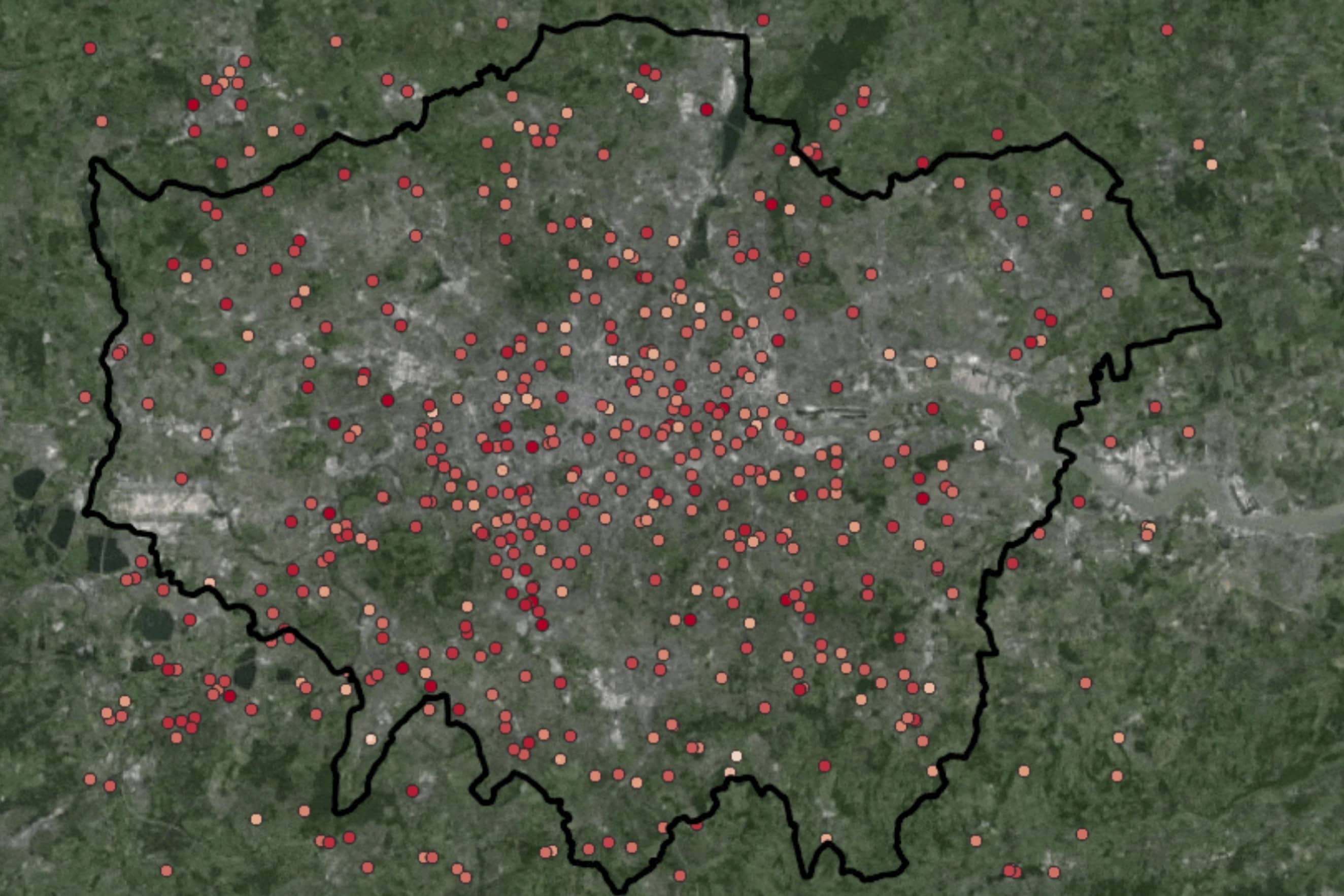 Part of a time-lapse measurement of temperatures across London. Image: Jonathon Taylor